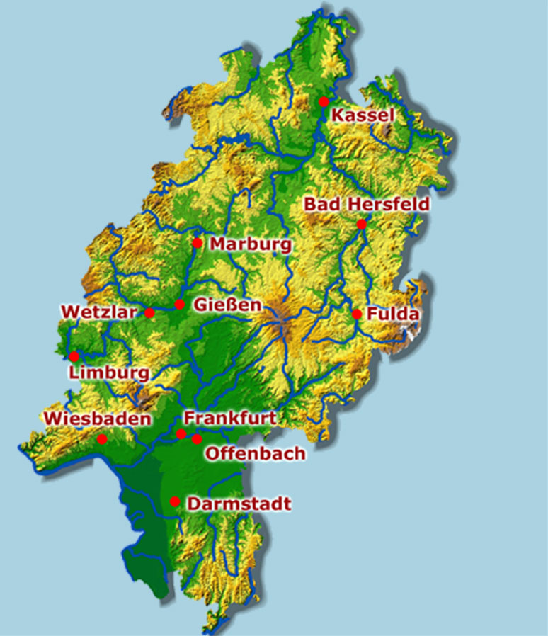 Flüsse Karte Hessen